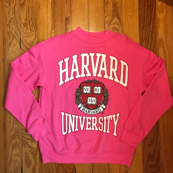 pink harvard hoodie